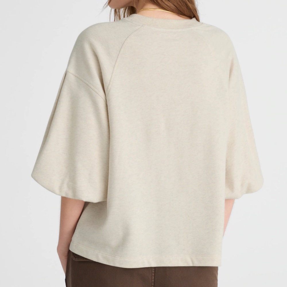 Madewell Puff-Sleeve Sweatshirt Tee – Black / Large - Picture 10 of 12